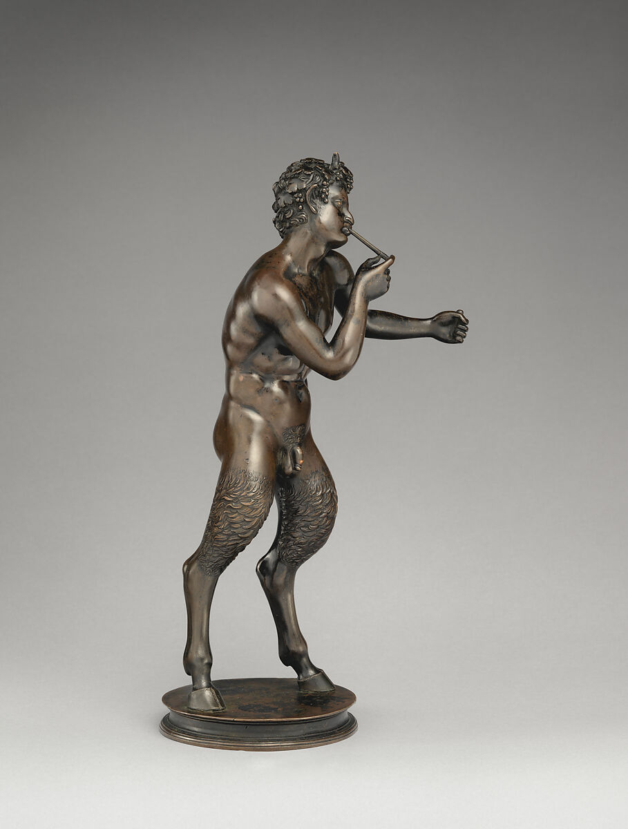 Satyr, Antico (Pier Jacopo Alari Bonacolsi) (Italian, Mantua ca. 1460–1528 Gazzuolo), Bronze, with remains of dark brown lacquer, Italian, Mantua