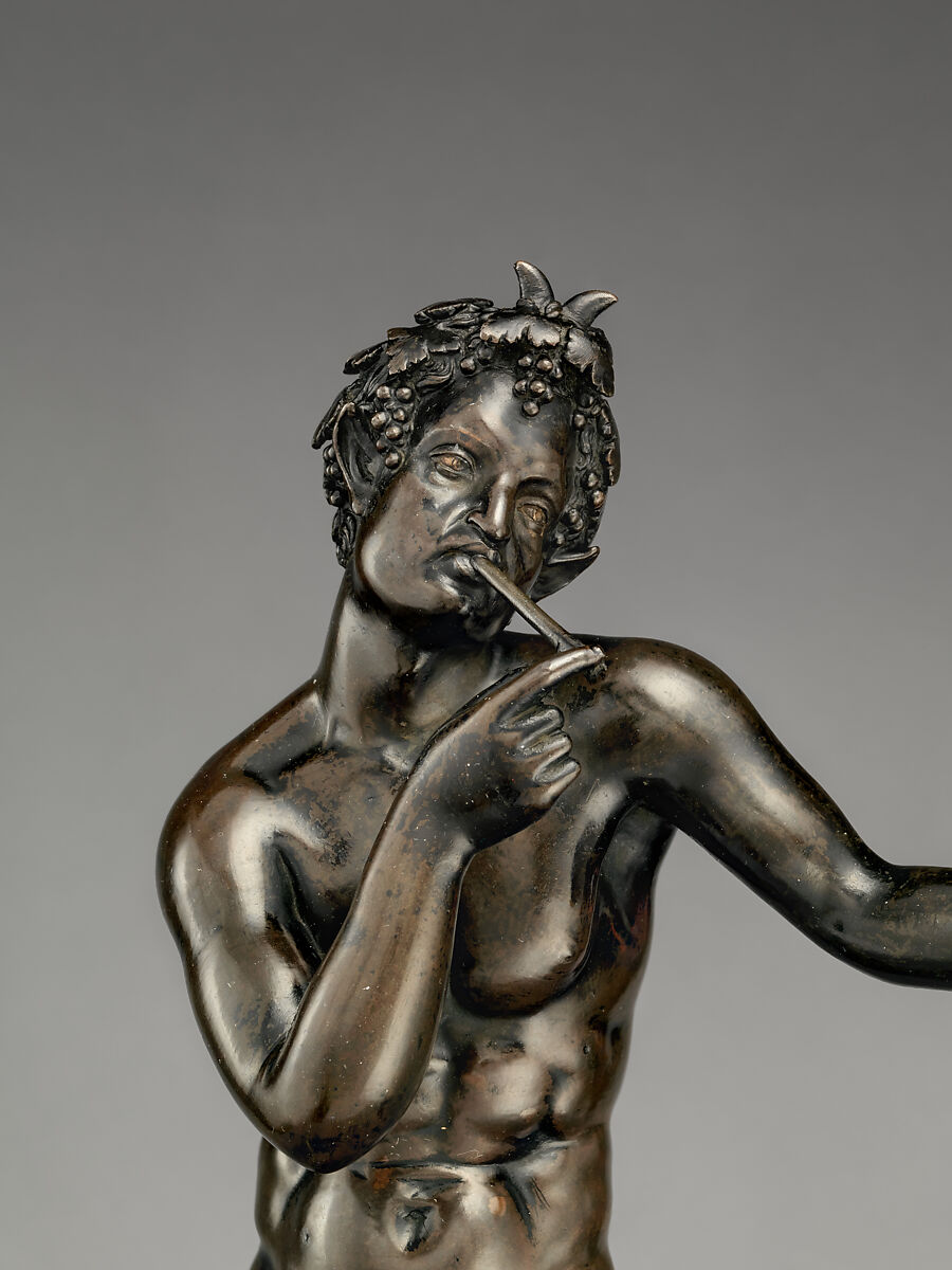 Satyr, Antico (Pier Jacopo Alari Bonacolsi) (Italian, Mantua ca. 1460–1528 Gazzuolo), Bronze, with remains of dark brown lacquer, Italian, Mantua