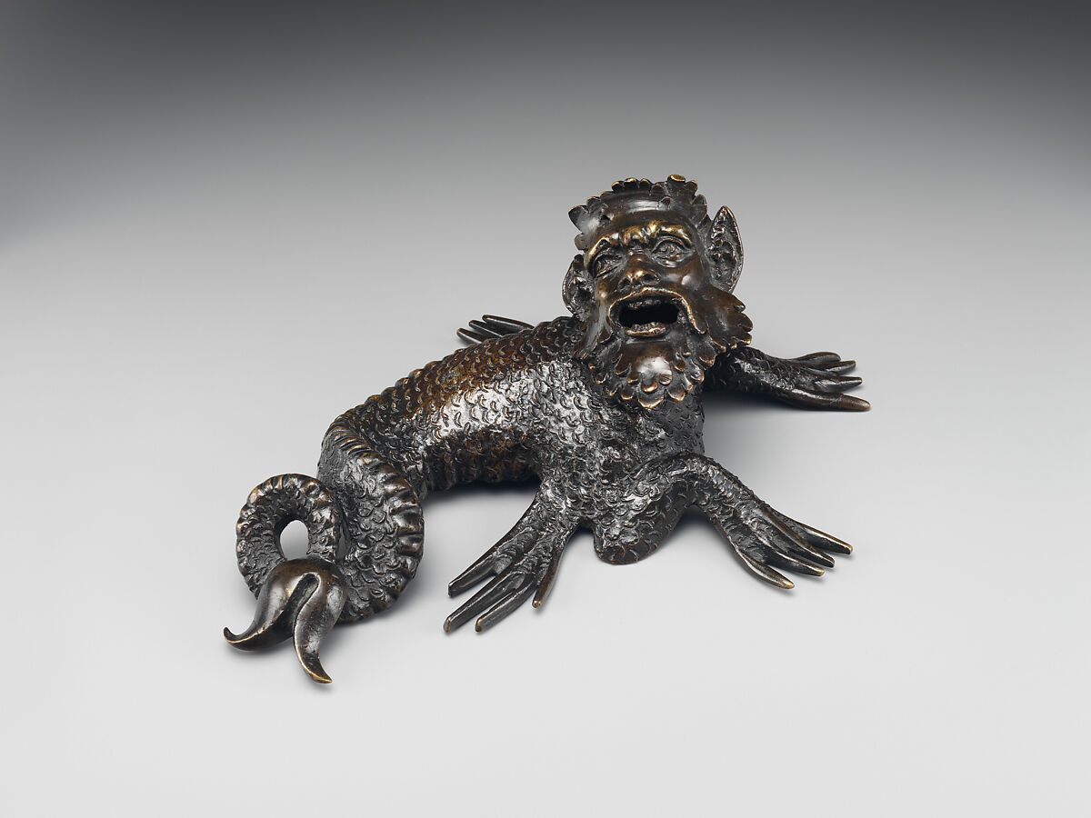 Sea monster, Workshop of Severo Calzetta da Ravenna (Italian, active by 1496, died before 1543), Bronze, probably Italian, Padua 