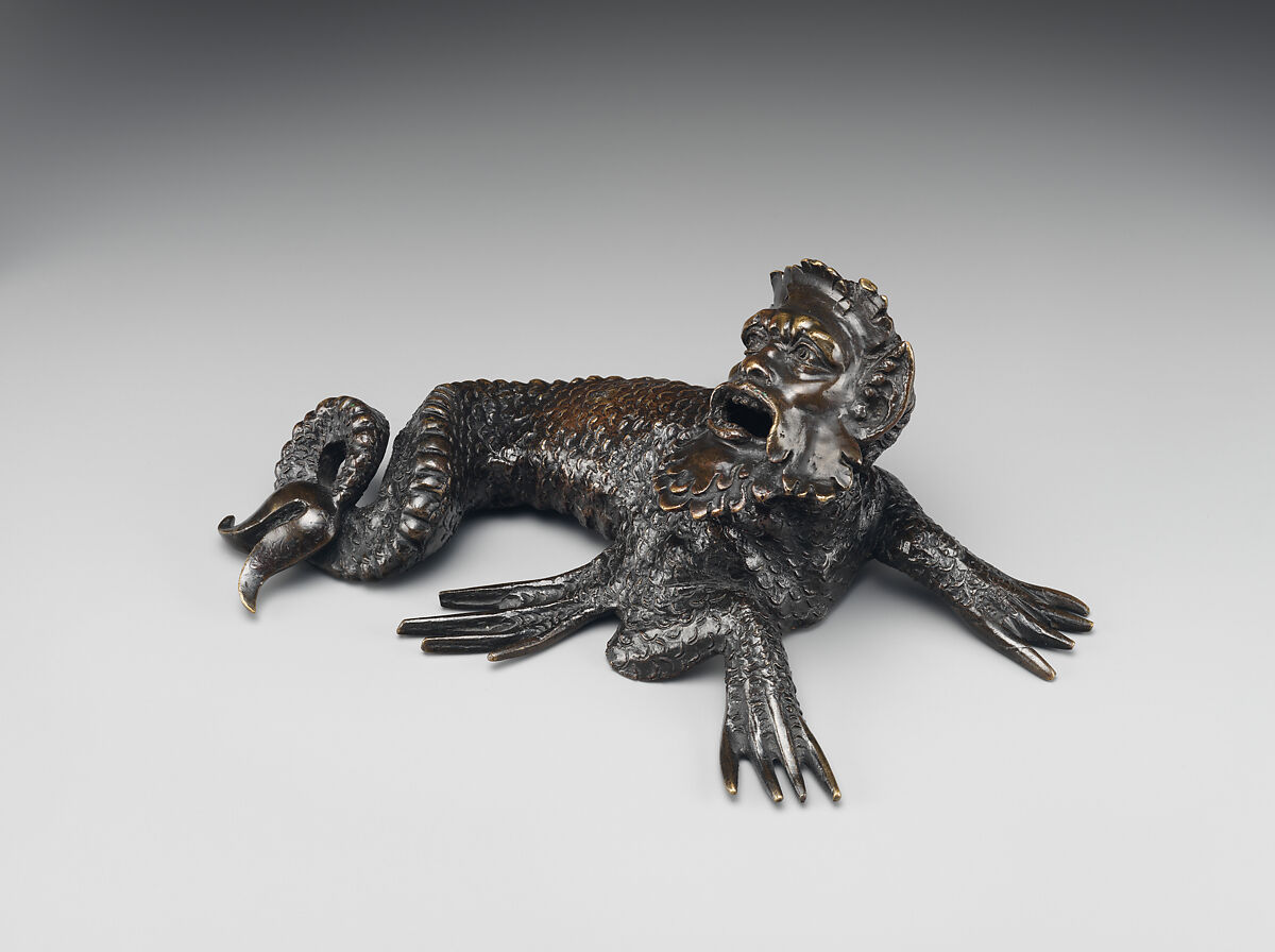 Sea monster, Workshop of Severo Calzetta da Ravenna (Italian, active by 1496, died before 1543), Bronze, probably Italian, Padua