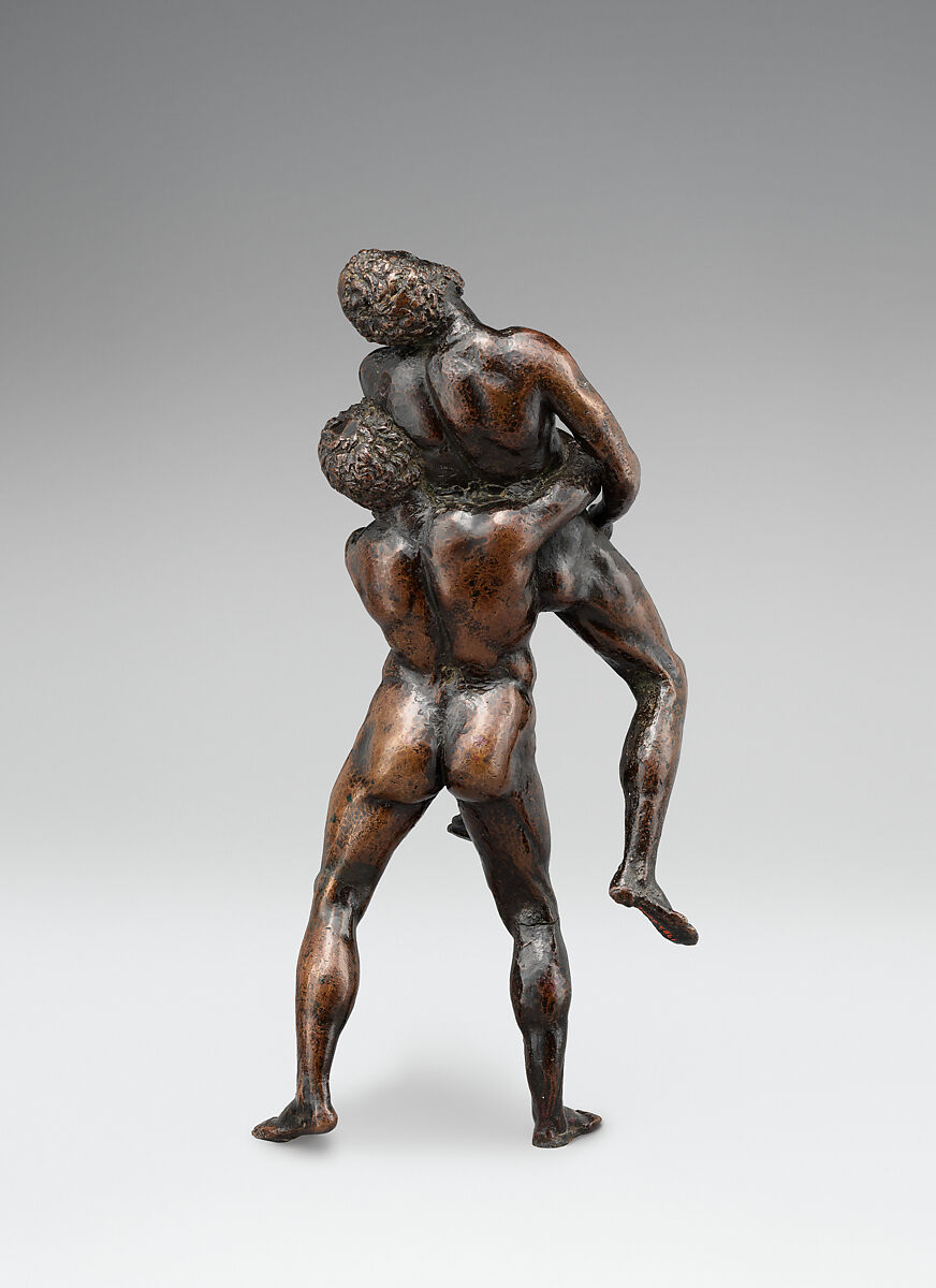 Hercules and Antaeus, Bronze, with red-brown natural patina, and remains of dark brown lacquer., possibly Italian