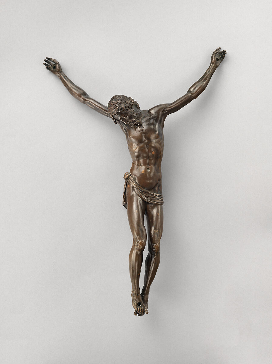 The crucified Christ, Workshop of Antonio Susini (Italian, 1558–1624 Florence), Bronze, Italian, Florence 