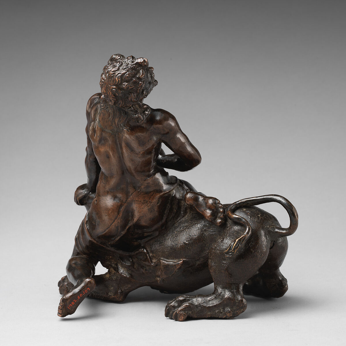 Samson and the Lion, Bronze, with red-brown natural patina, remains of dark brown lacquer, probably Italian