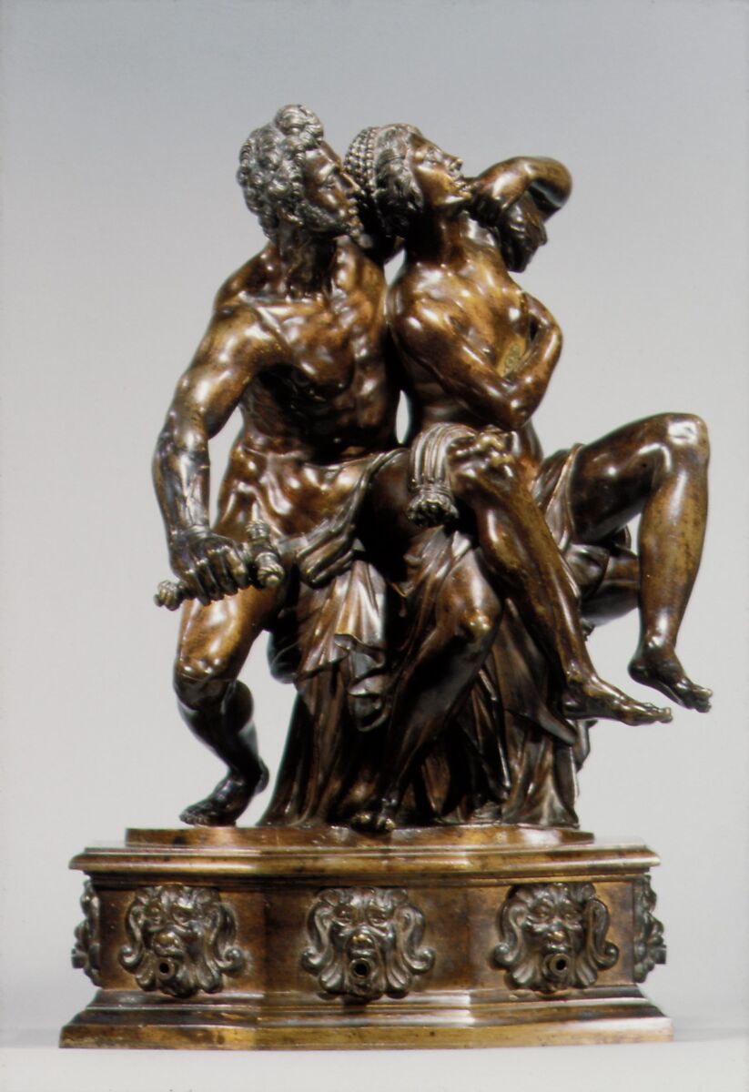 Tarquin and Lucretia, After a composition by Hubert Gerhard (Netherlandish, 1540/50–1621, active Germany), Bronze, with red-brown lacquer patina, possibly French 
