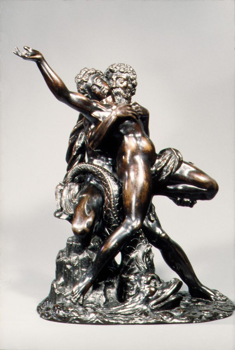 Neptune and Caenis, Johann Sadeler I  Netherlandish, Bronze, with dark brown lacquer patina, probably Netherlandish