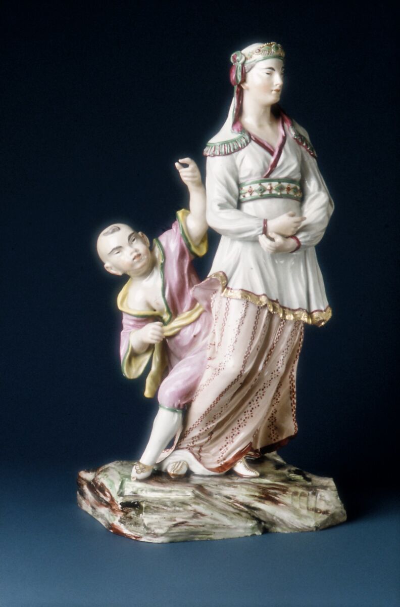 Chinese empress and attendant, Ludwigsburg Porcelain Manufactory (German, 1758–1824), Hard-paste porcelain, German, Ludwigsburg 