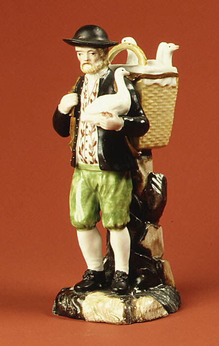 Goose Seller, Royal Porcelain Manufactory (Danish, 1775–present), Hard-paste porcelain, Danish, Copenhagen 