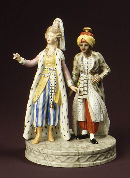 Sultana and Attendant, Royal Porcelain Manufactory (Danish, 1775–present), Hard-paste porcelain, Danish, Copenhagen 