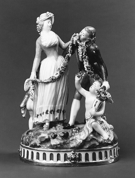 Lovers with Cupids, Royal Porcelain Manufactory (Danish, 1775–present), Hard-paste porcelain, Danish, Copenhagen 