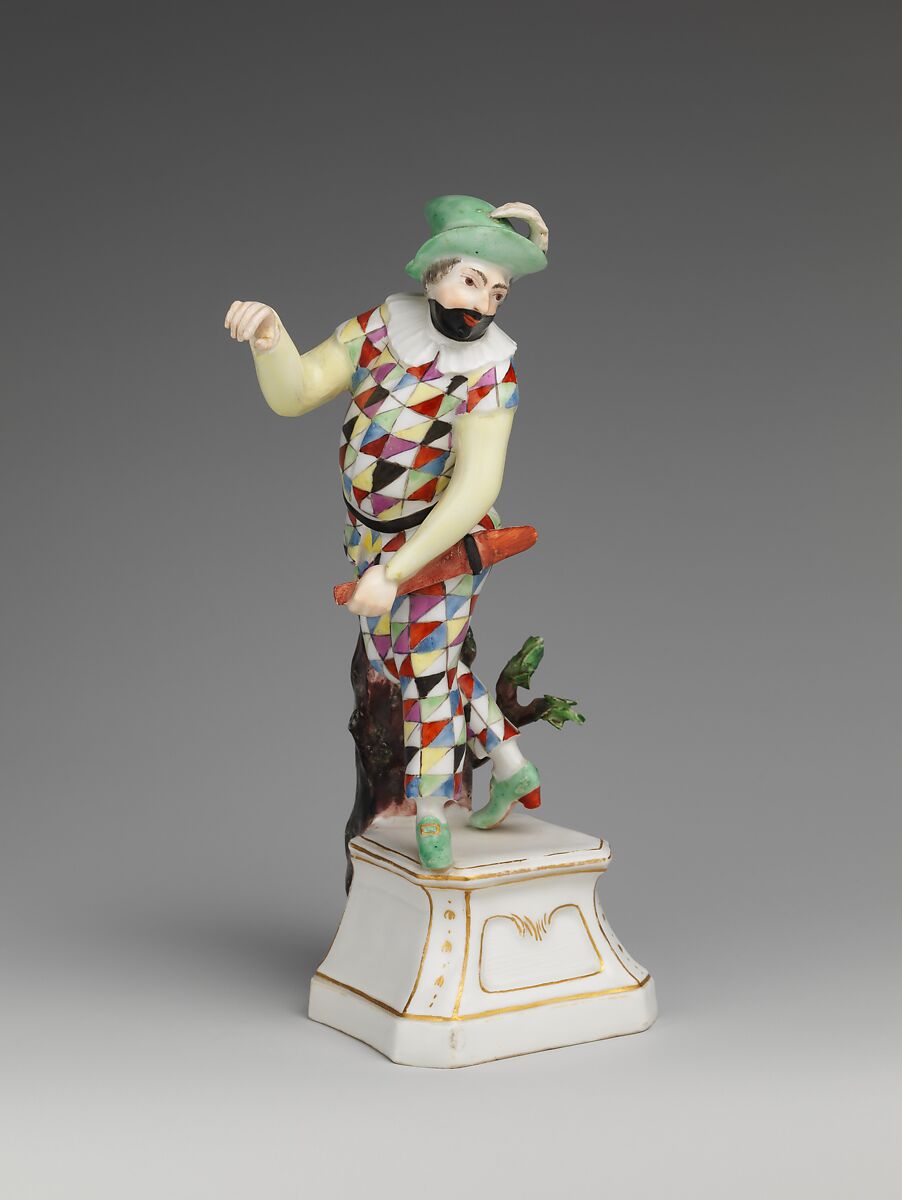Harlequin, Höchst Manufactory (German, 1746–1796), Hard-paste porcelain decorated in polychrome enamels, gold, German, Höchst