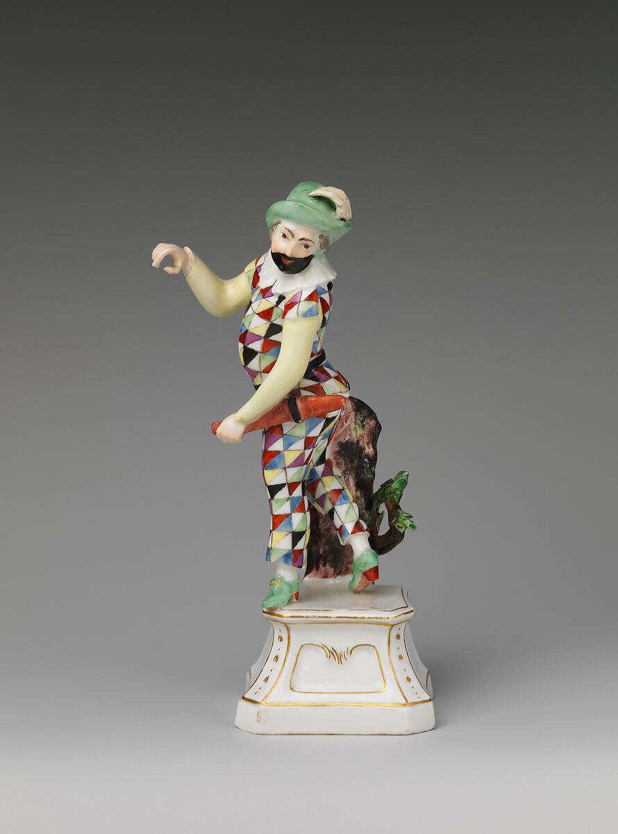 Harlequin, Höchst Manufactory (German, 1746–1796), Hard-paste porcelain decorated in polychrome enamels, gold, German, Höchst 