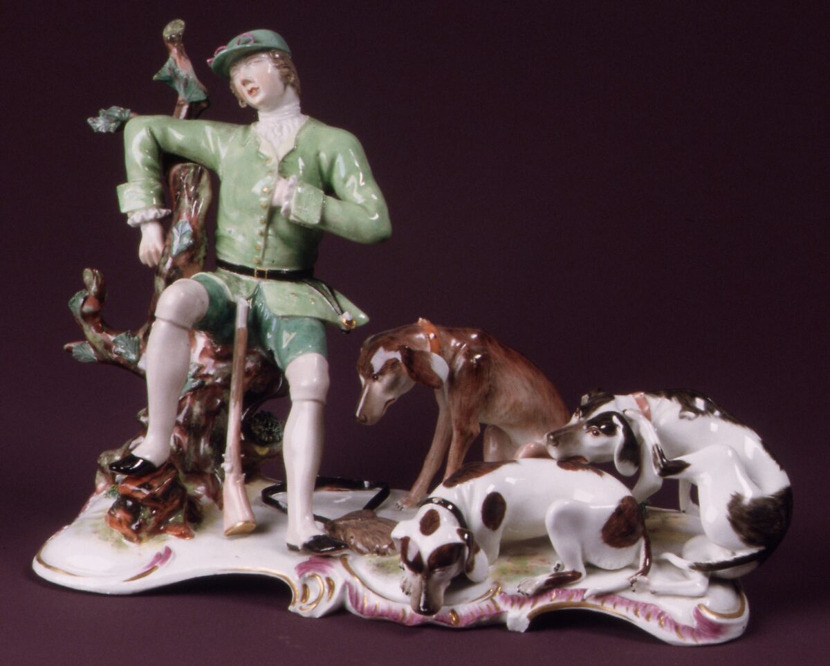 Hunter with Hounds, Höchst Manufactory (German, 1746–1796), Hard-paste porcelain, German, Höchst 