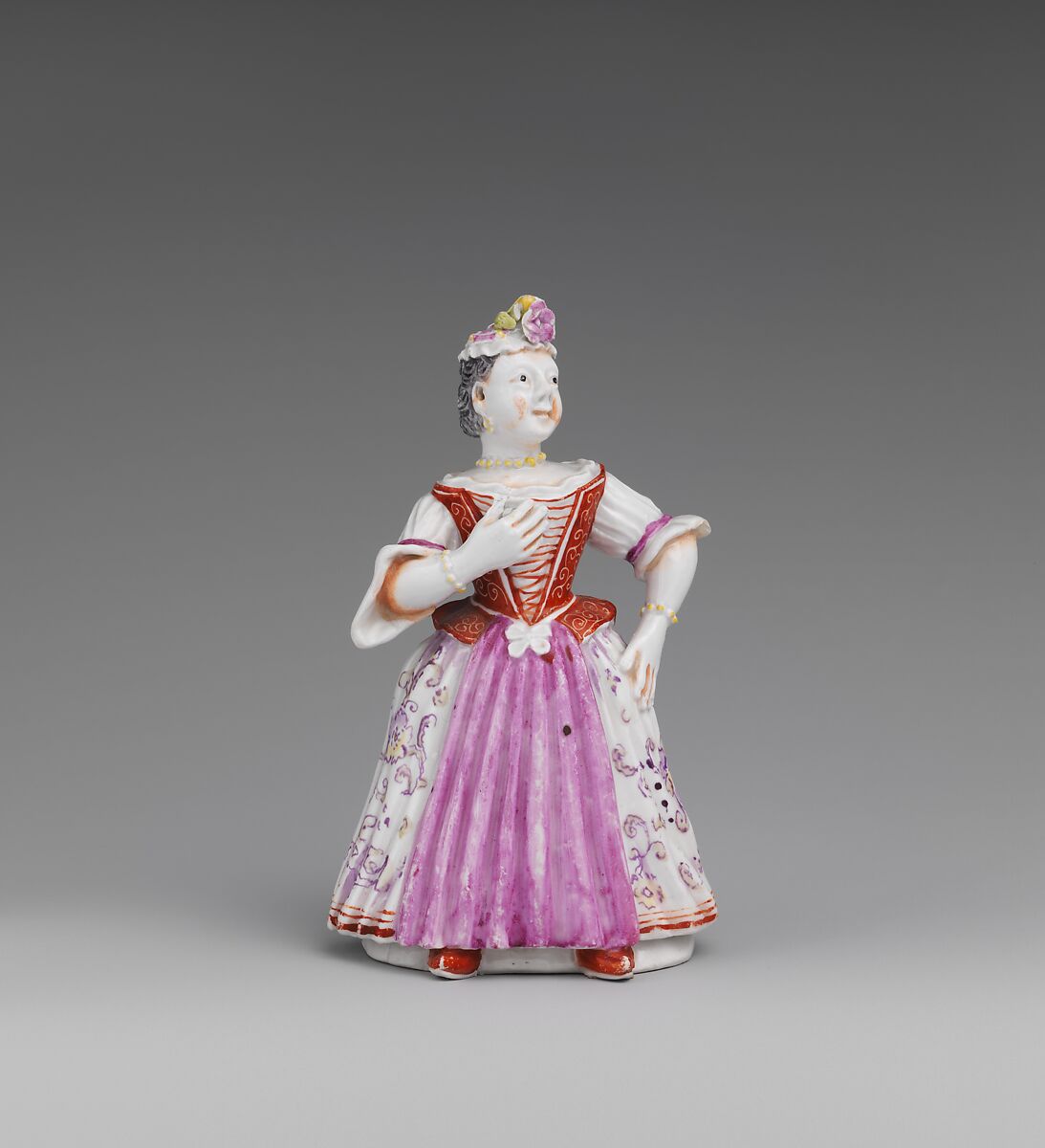Table Bell in the Form of a Chambermaid, Vienna, Hard-paste porcelain, Austrian, Vienna 