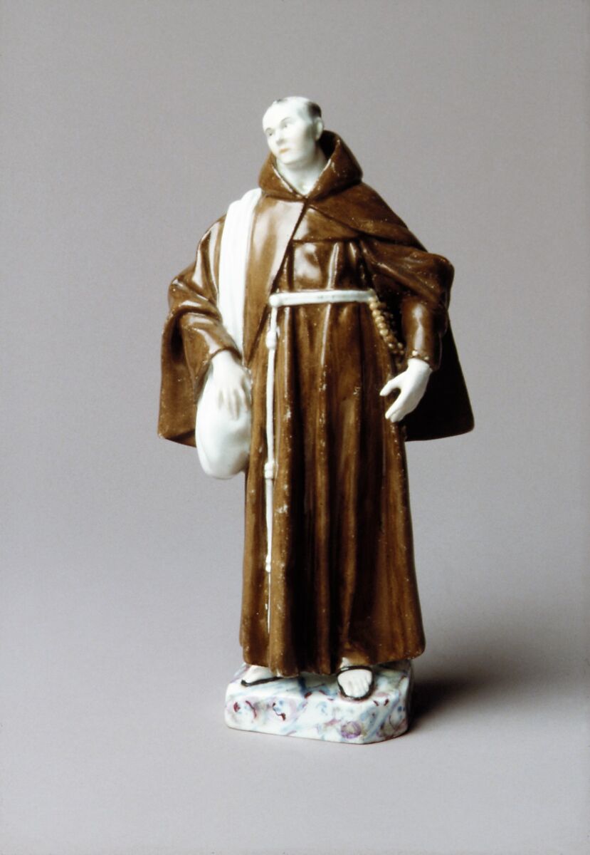 Mendicant Capuchin Friar (one of a pair), Höchst Manufactory (German, 1746–1796), Hard-paste porcelain, German, Höchst 