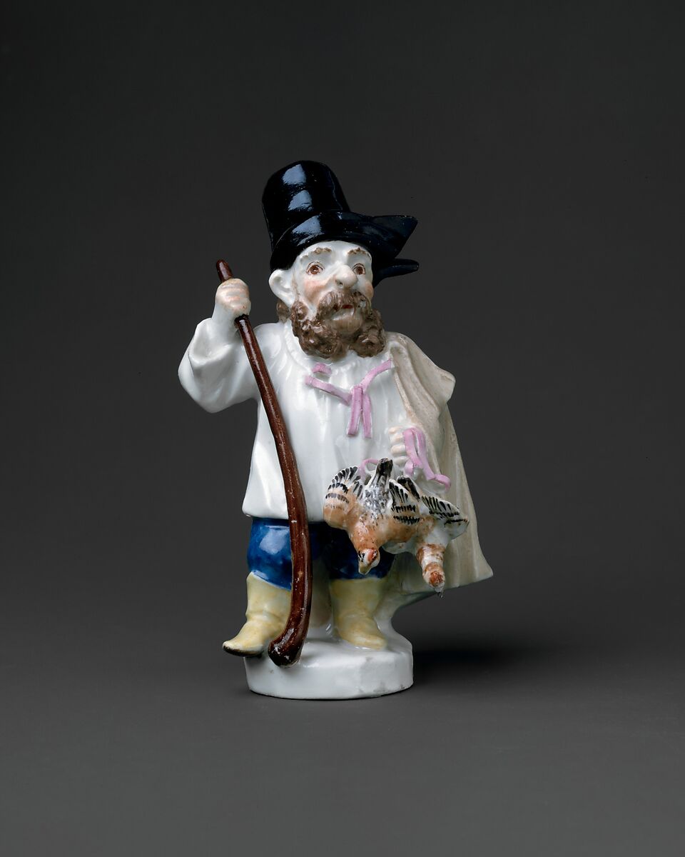 Dwarf as a Hungarian with Partridges, Imperial Porcelain Manufactory  (Vienna, 1744–1864), Hard-paste porcelain, Austrian, Vienna 