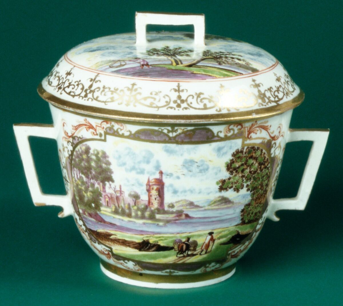 Bowl with cover (part of a set), Meissen Manufactory (German, 1710–present), Hard-paste porcelain, German, Meissen