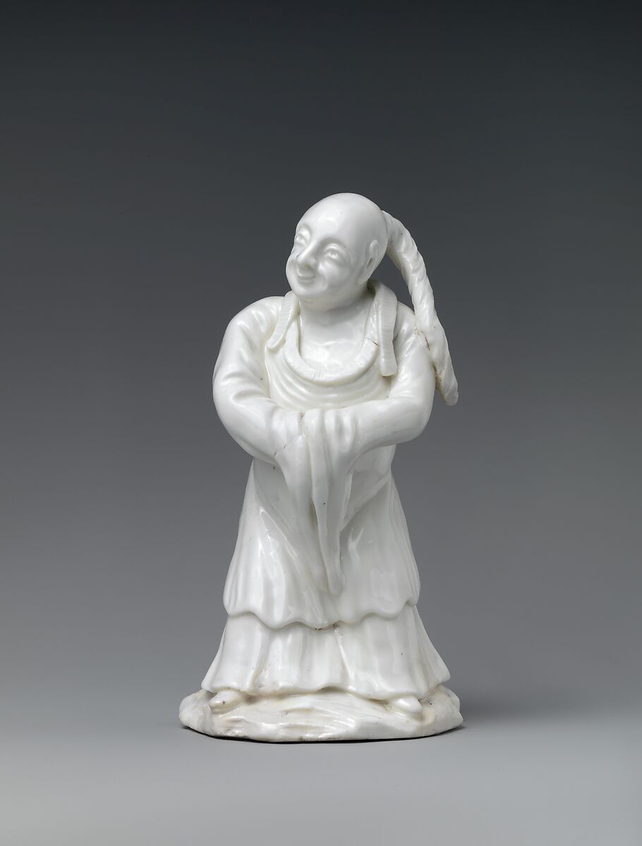 Figure of a Chinese man, Saint-Cloud factory (French, mid-1690s–1766) or, Soft-paste porcelain, French, Saint-Cloud or Paris 