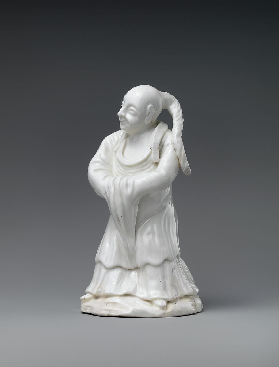 Figure of a Chinese man, Saint-Cloud factory (French, mid-1690s–1766) or, Soft-paste porcelain, French, Saint-Cloud or Paris