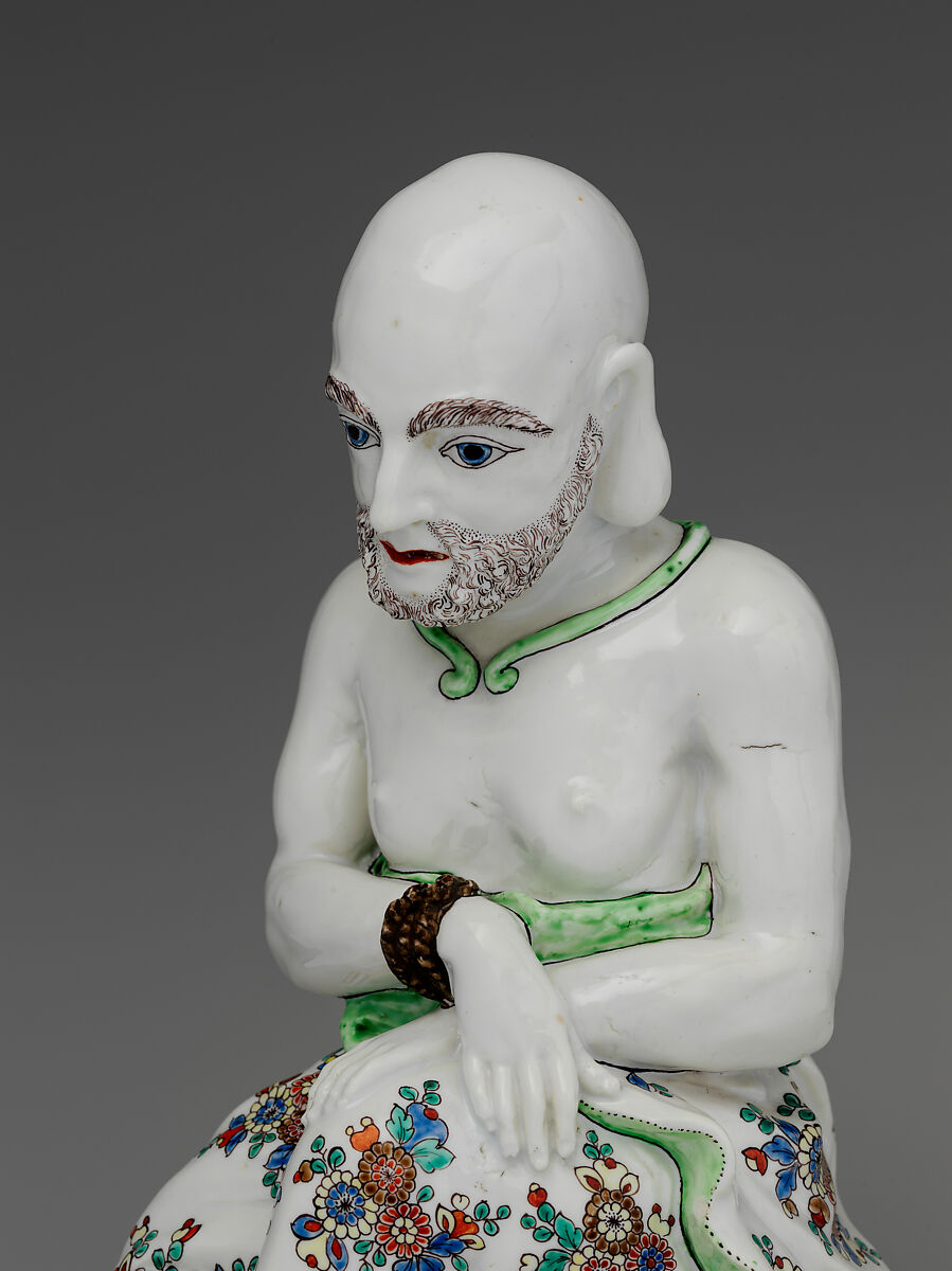 Buddhist Ascetic, Chantilly (French), Tin-glazed soft-paste porcelain, French, Chantilly