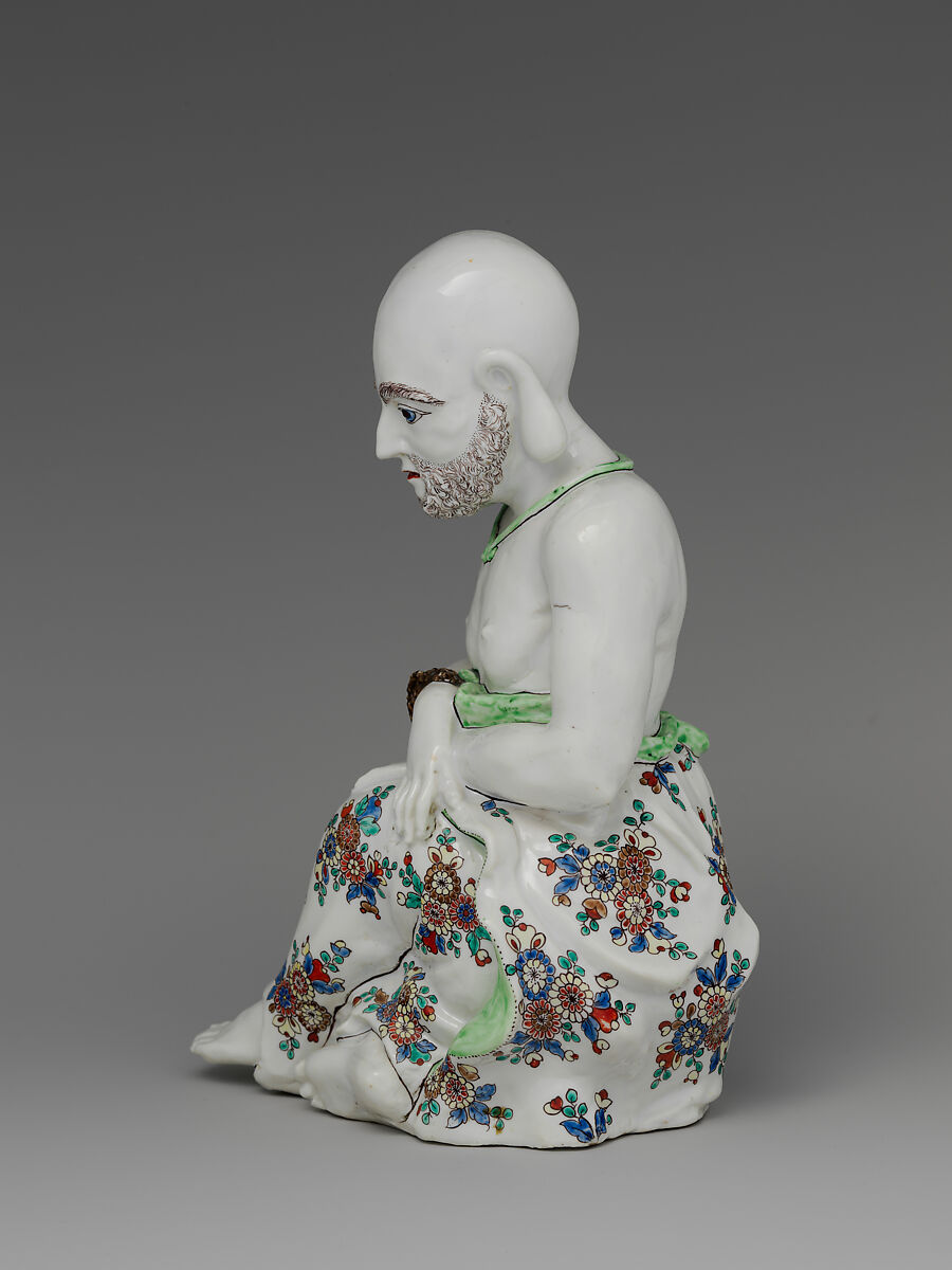 Buddhist Ascetic, Chantilly (French), Tin-glazed soft-paste porcelain, French, Chantilly