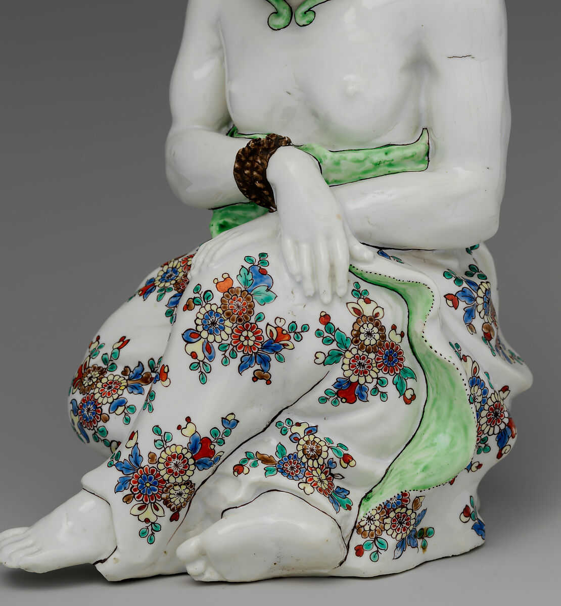 Buddhist Ascetic, Chantilly (French), Tin-glazed soft-paste porcelain, French, Chantilly