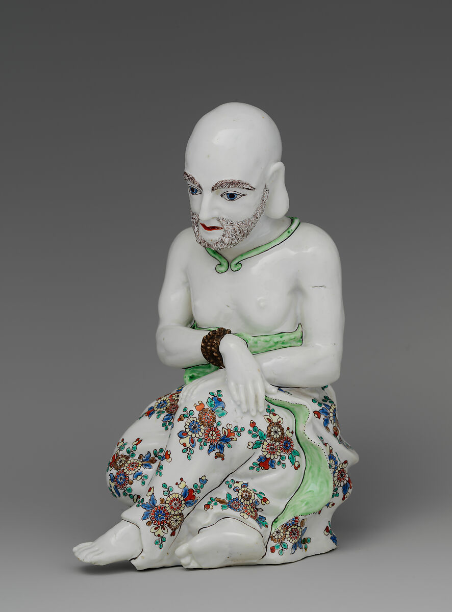 Buddhist Ascetic, Chantilly (French), Tin-glazed soft-paste porcelain, French, Chantilly