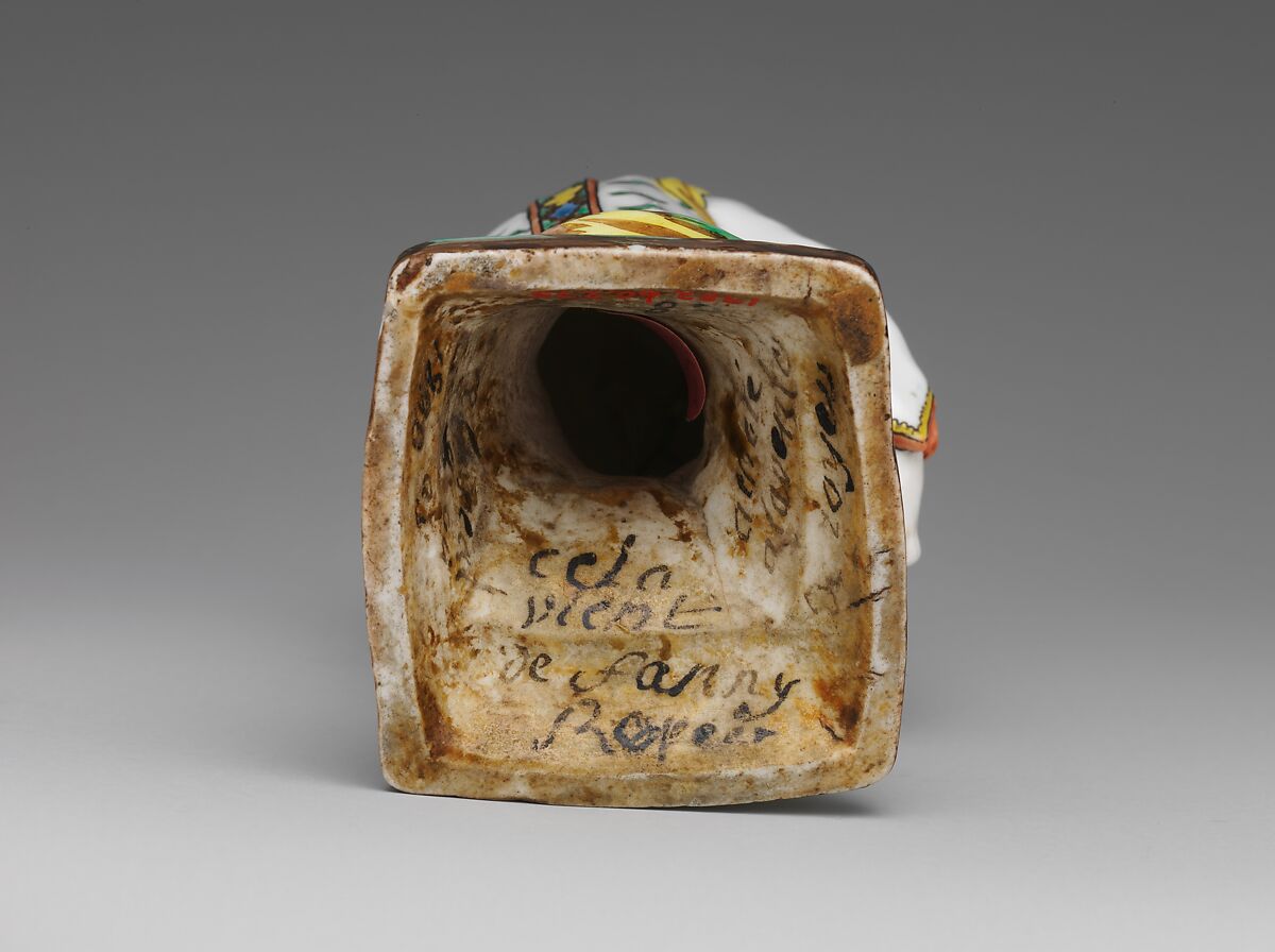 Dwarf (one of a pair), Villeroy (French, 1734/37–1748), Tin-glazed soft-paste porcelain decorated in polychrome enamels, French, Villeroy