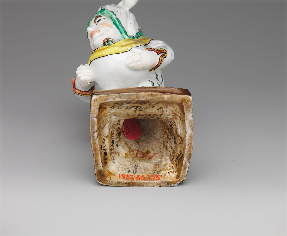 Dwarf (one of a pair), Villeroy (French, 1734/37–1748), Tin-glazed soft-paste porcelain decorated in polychrome enamels, French, Villeroy