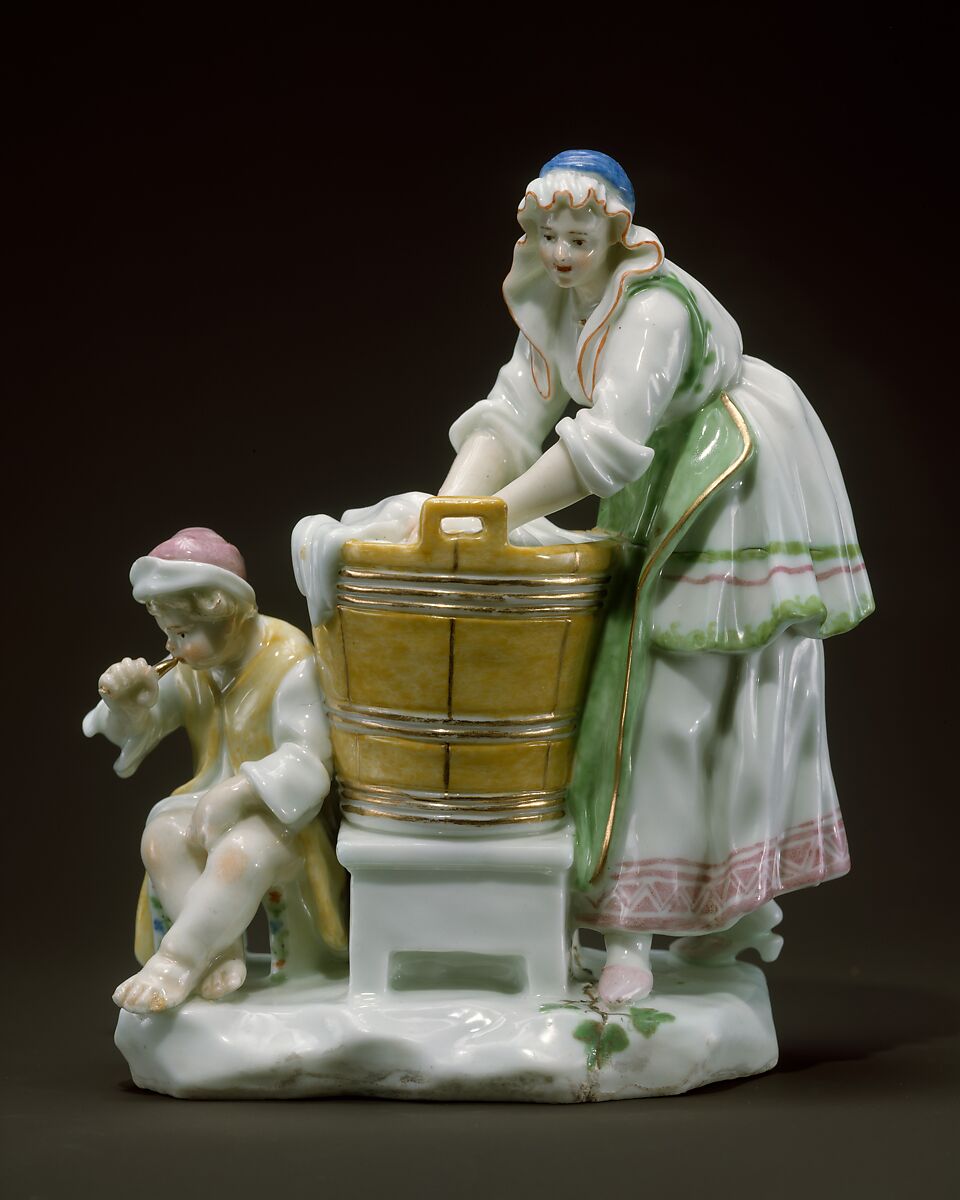 The Washerwoman, Capodimonte Porcelain Manufactory (Italian, 1740/43–1759), Soft-paste porcelain, Italian, Naples (Capodimonte) 
