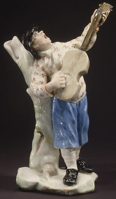 Guitarist, Capodimonte Porcelain Manufactory (Italian, 1740/43–1759), Soft-paste porcelain, Italian, Naples (Capodimonte) 