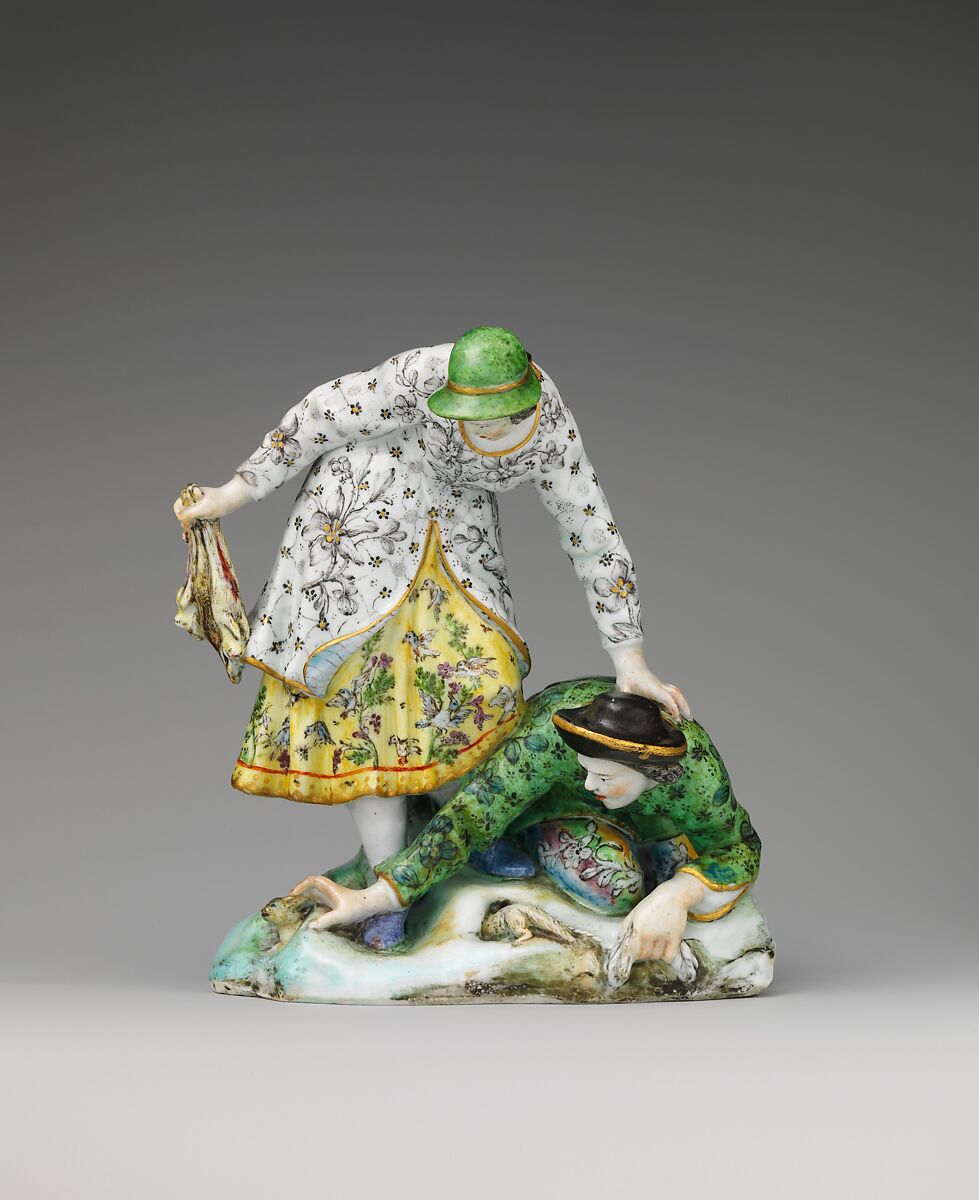 Rabbit Catchers, Capodimonte Porcelain Manufactory (Italian, 1740/43–1759), Soft-paste porcelain, Italian, Naples (Capodimonte)