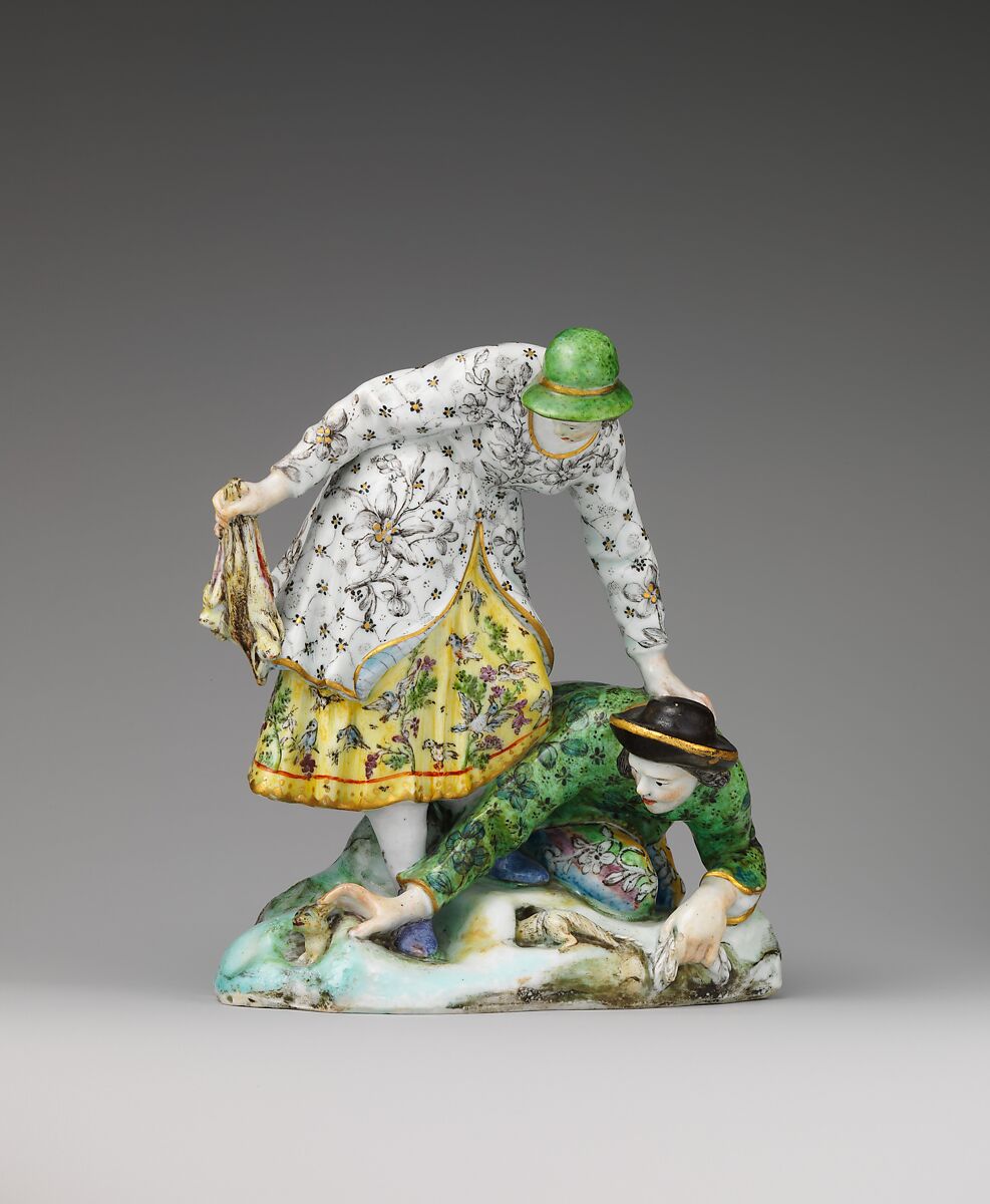 Rabbit Catchers, Capodimonte Porcelain Manufactory (Italian, 1740/43–1759), Soft-paste porcelain, Italian, Naples (Capodimonte) 