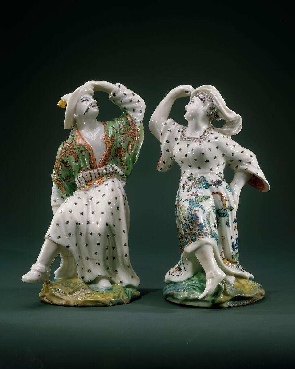 Dancers as Orientals, Villeroy (French, 1734/37–1748), Soft-paste porcelain, French, Villeroy 