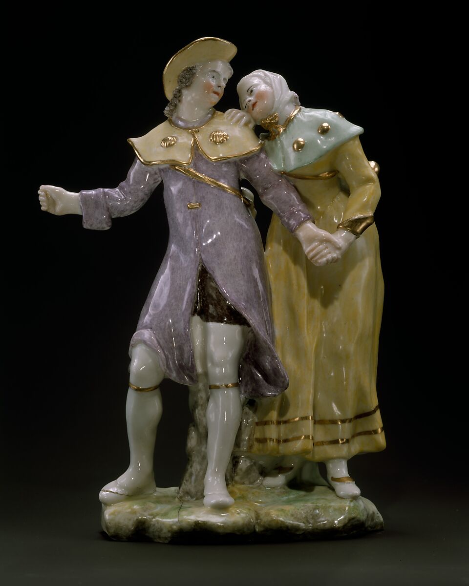 Pilgrim Couple, Capodimonte Porcelain Manufactory (Italian, 1740/43–1759), Soft-paste porcelain, Italian, Naples (Capodimonte) 