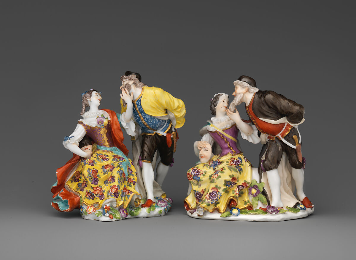 Columbine and Pantaloon, Meissen Manufactory (German, 1710–present), Hard-paste porcelain, German, Meissen