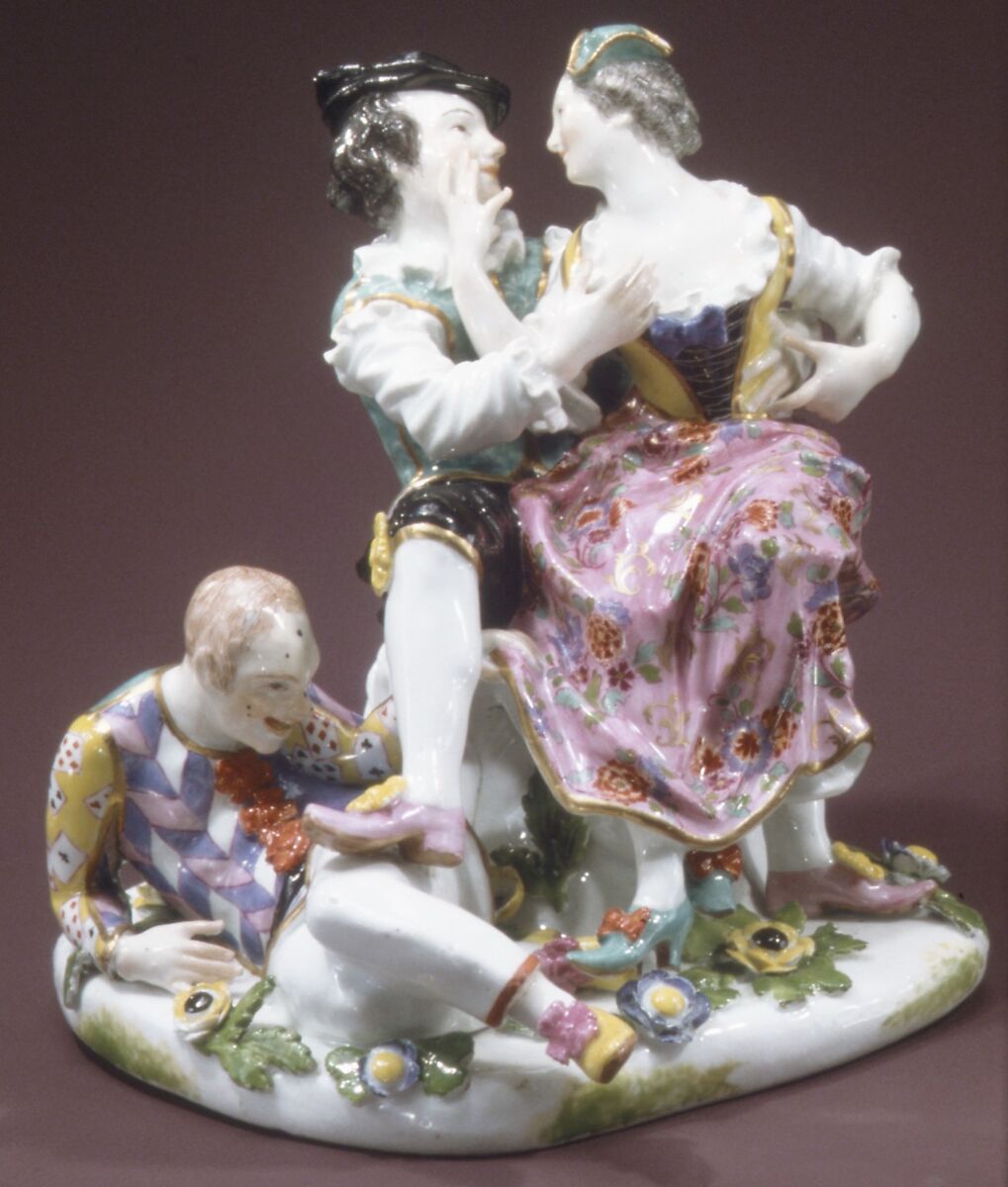 Indiscreet Harlequin, Meissen Manufactory (German, 1710–present), Hard-paste porcelain, German, Meissen 