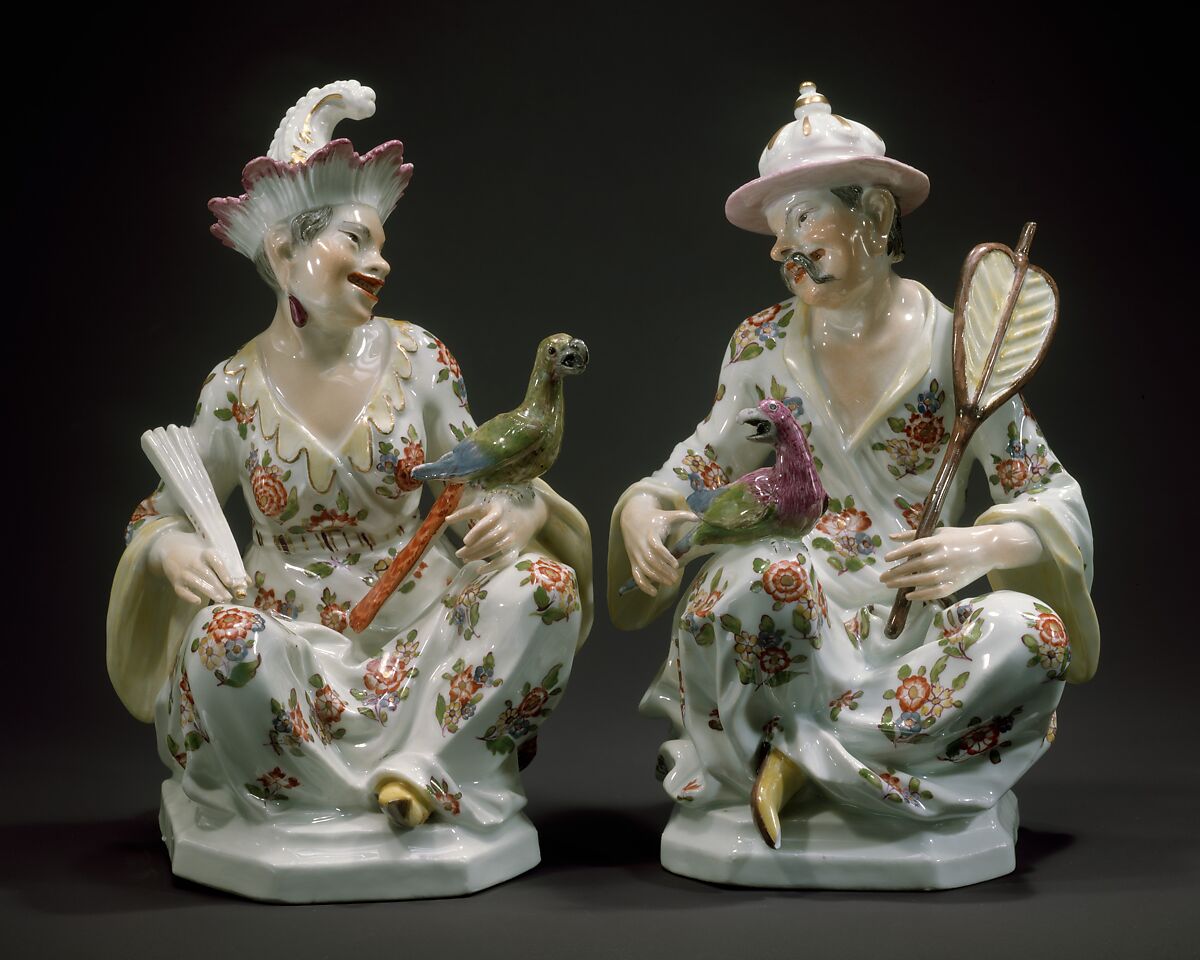 Chinese Couple, Meissen Manufactory (German, 1710–present), Hard-paste porcelain, German, Meissen 