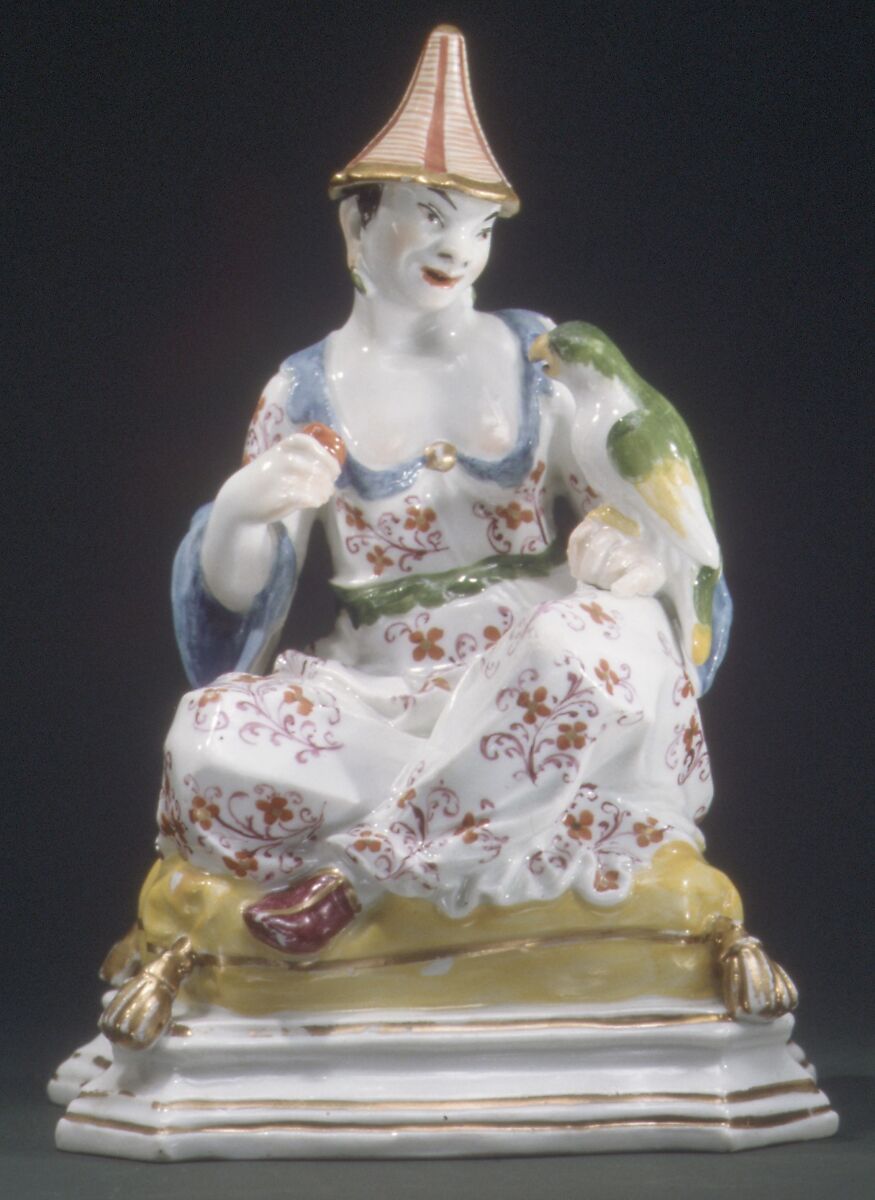Chinese couple as incense containers, Johann Friedrich Eberlein (German, 1695–1749), Hard-paste porcelain, German, Meissen