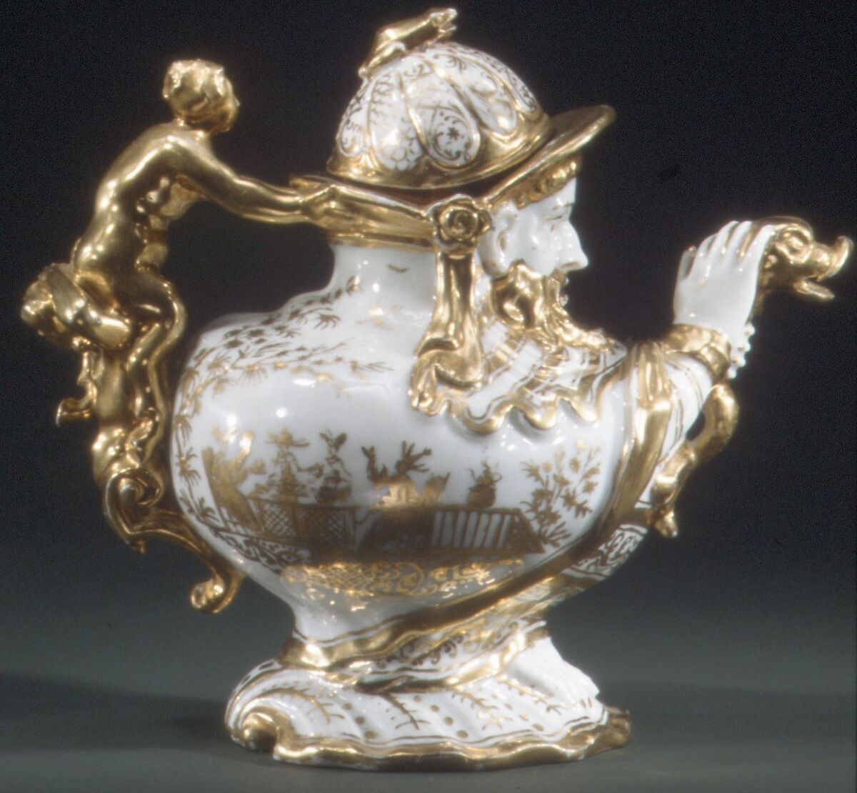 Teapot, Meissen Manufactory (German, 1710–present), Hard-paste porcelain, German, Meissen with German, Augsburg decoration