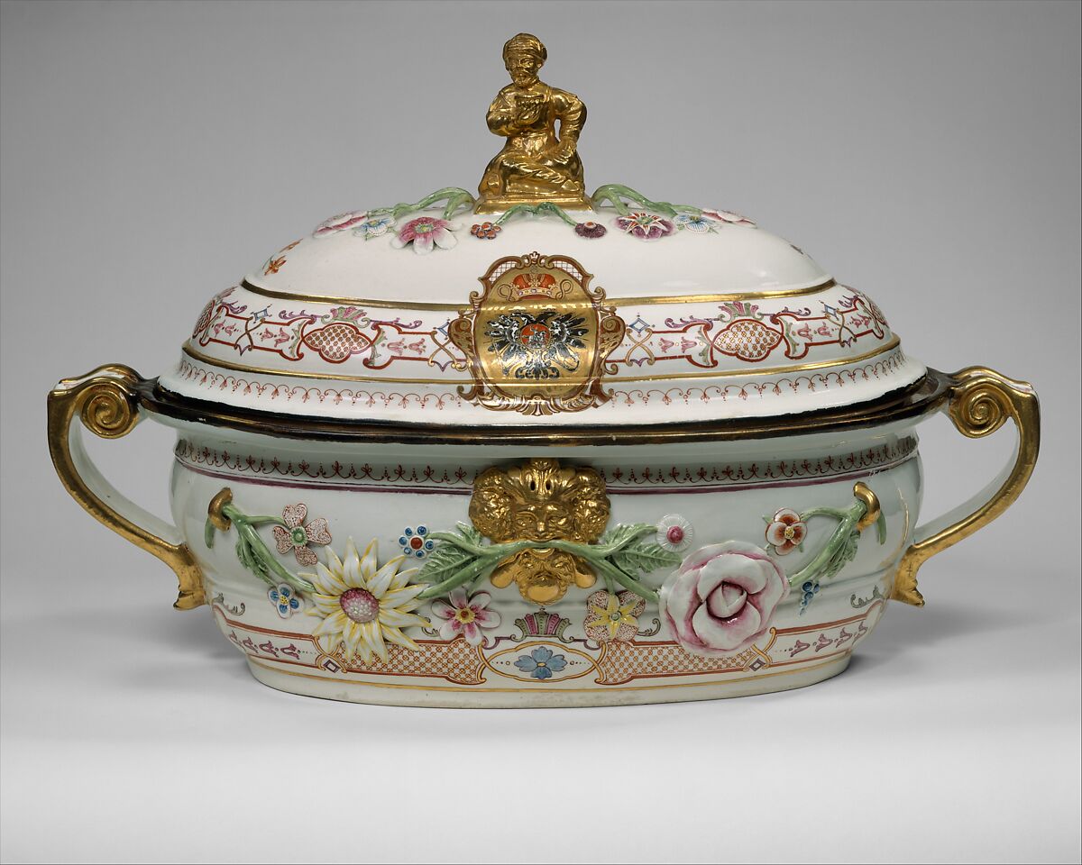 Tureen with cover, Vienna, Hard-paste porcelain, Austrian, Vienna 