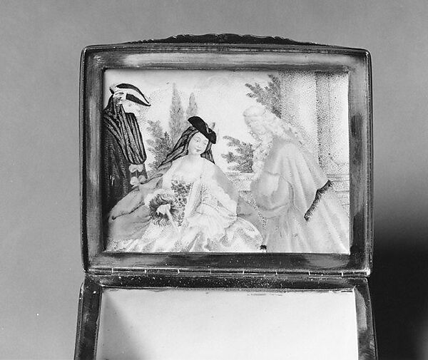 Snuffbox, Samson and Company, Hard-paste porcelain, silver, French, Paris