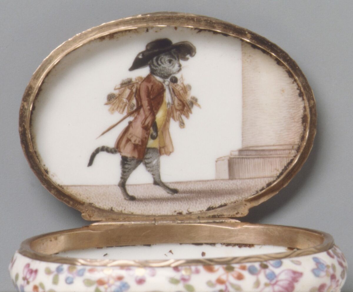 Snuffbox in the form of a rat, Meissen Manufactory (German, 1710–present), Hard-paste porcelain, gold, German, Meissen