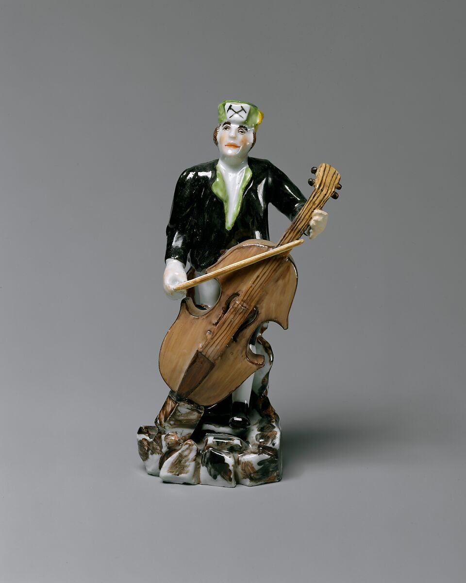 Miner Playing the Cello, Meissen Manufactory (German, 1710–present), Hard-paste porcelain, German, Meissen 