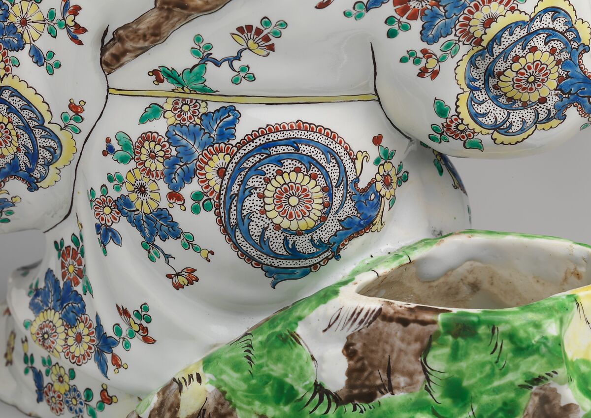 Shoulao, Chantilly (French), Tin-glazed soft-paste porcelain decorataed in polychrome enamels, French, Chantilly