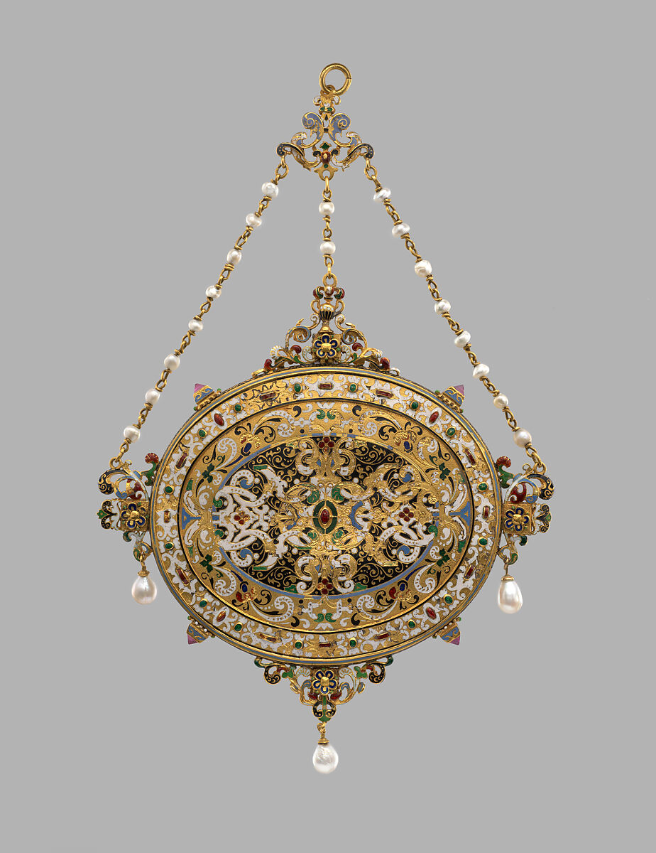 The Sacrifice of Isaac, Probably after a design by Reinhold Vasters (German, Erkelenz 1827–1909 Aachen), Enameled gold set with emeralds, rubies, and pearls and with pendant pearls, probably French or German