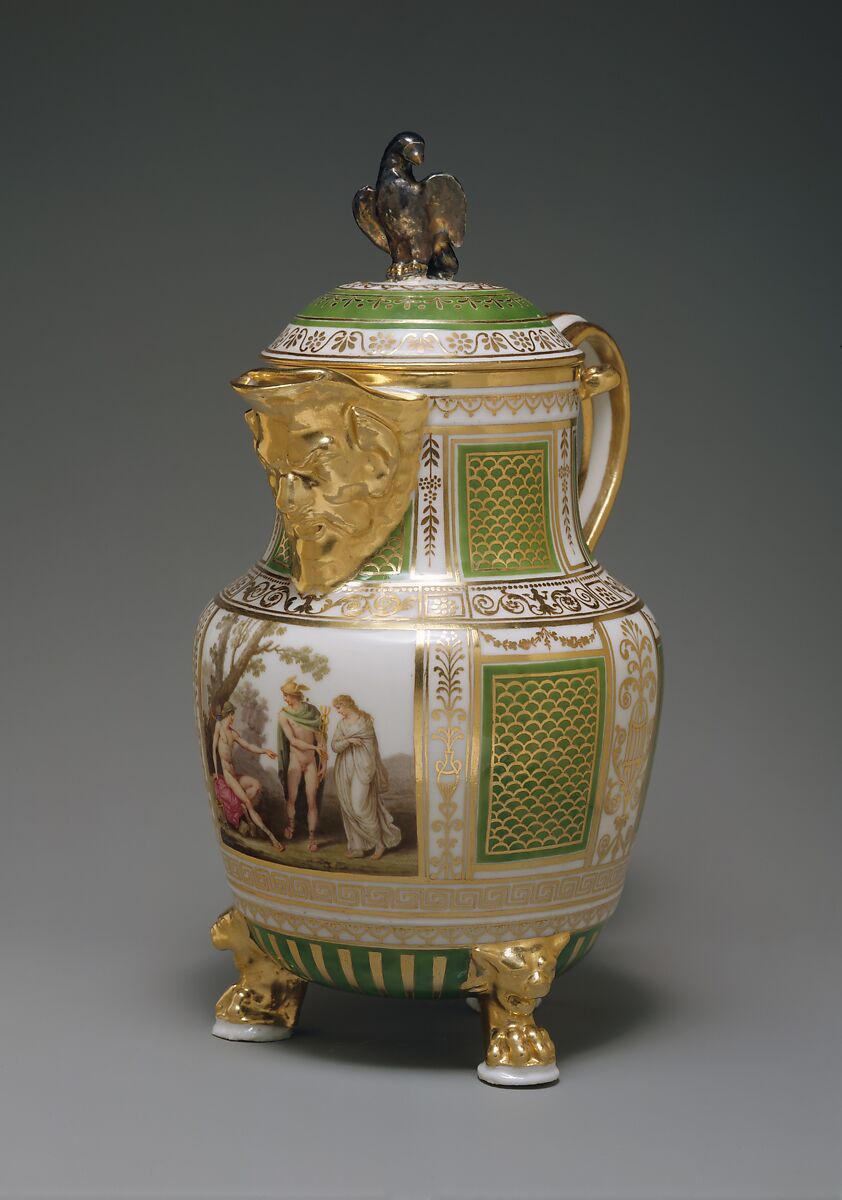 Coffeepot, Royal Porcelain Manufactory, Naples (Ferdinand IV period, ca. 1771–ca. 1807), Soft-paste porcelain, Italian, Naples 