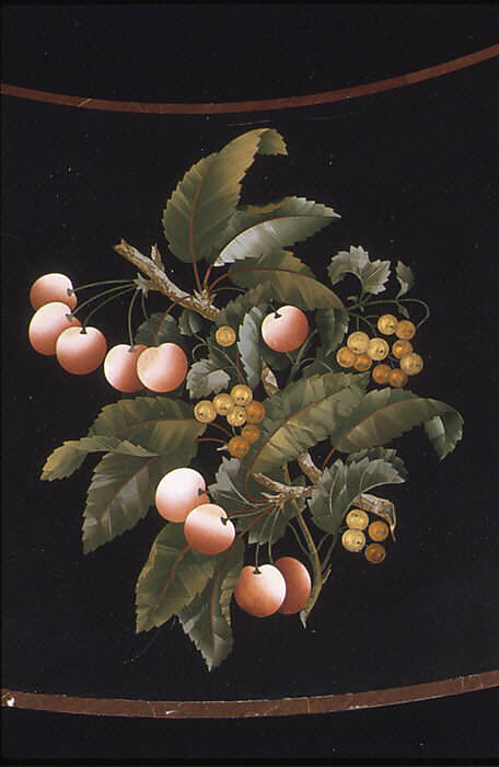 Marble-top table, Theophil Hansen (Danish, Copenhagen 1813–1891 Vienna), Belgian black marble and semi-precious stones; painted pine, ebonized fruitwood; brass, gilt bronze, Italian, Florence and Austrian, Vienna