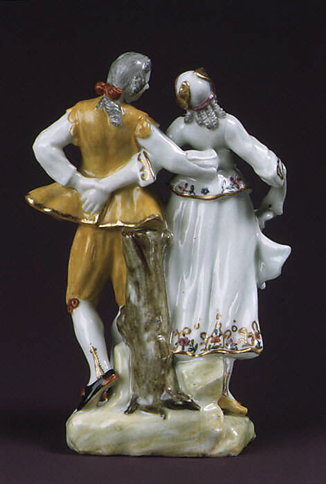 Dancing couple, Capodimonte Porcelain Manufactory (Italian, 1740/43–1759), Soft-paste porcelain, Italian, Naples