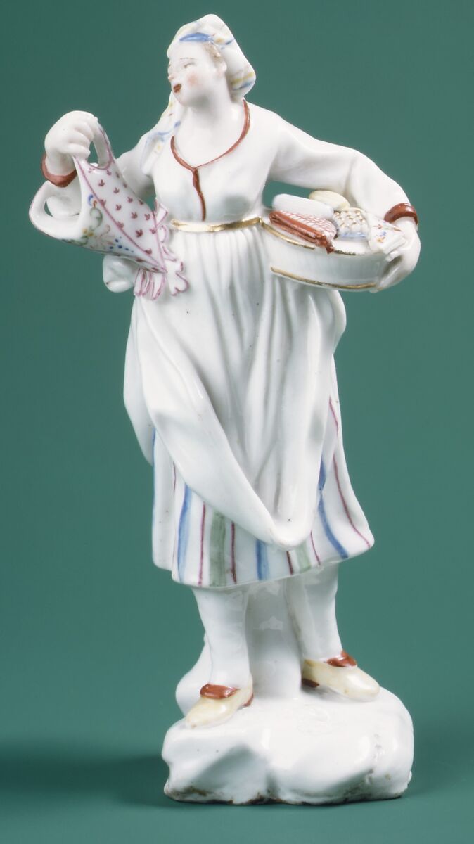Seamstress, Capodimonte Porcelain Manufactory (Italian, 1740/43–1759), Soft-paste porcelain, Italian, Naples 