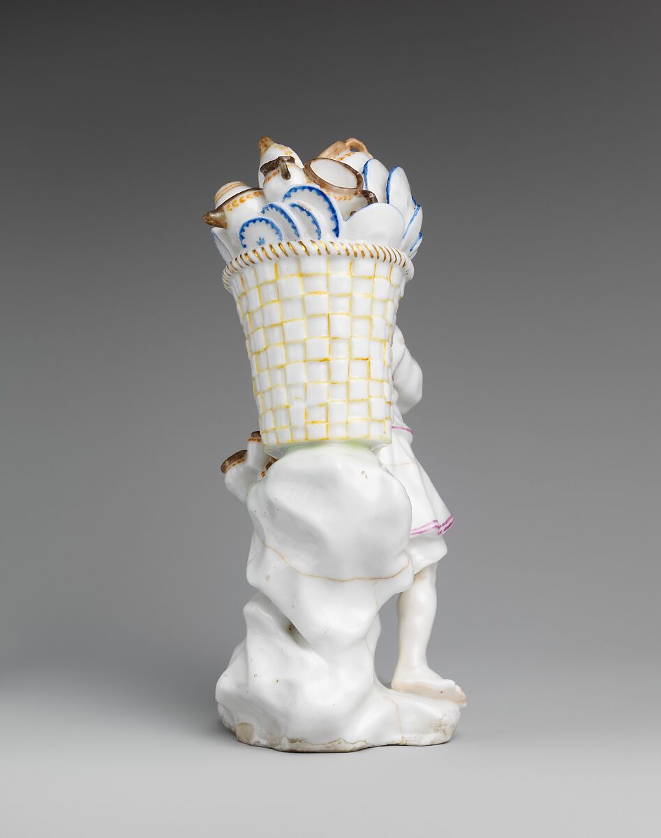 The Pottery Seller, Capodimonte Porcelain Manufactory (Italian, 1740/43–1759), Soft-paste porcelain, decorated in polychrome enamels, gold, Italian, Naples